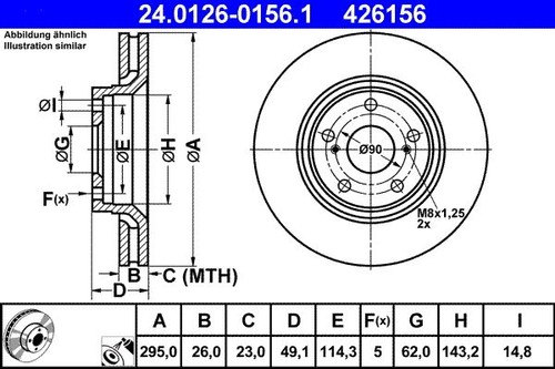 Brake disc ate - ate, 24.0126-0156.1