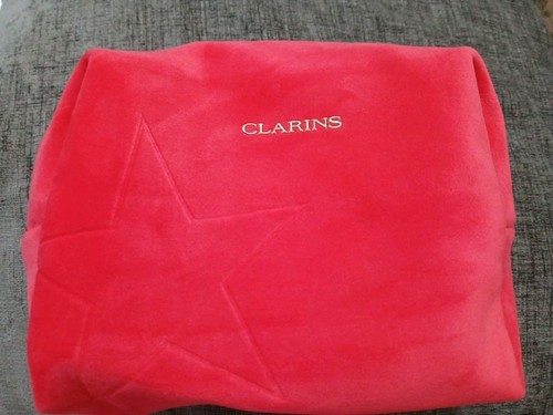 Clarins make bag red velour - make,