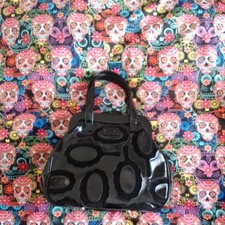 LULU GUINNESS POLLYANNA BLACK MIRRORS SMALL HANDBAG 