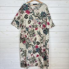 ZANZEA Dress Womens Size 5XL Ivory Pink Maxi Floral Relaxed Summer Lightweight