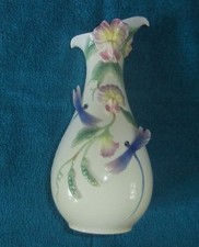 ORIGINAL GRAFF 3D PORCELAIN DRAGONFLY & FLOWERING PEA VASE