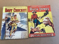Two 1950s Vintage Cowboy Picture Library Davy Crockett & Buck Jones   #24