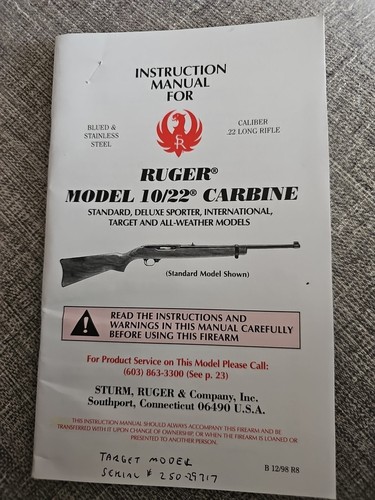 Ruger model carbine - ruger, 10/22