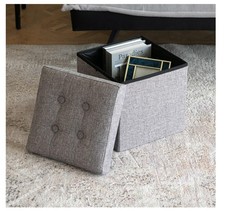 Oak & Tea Ottoman Storage