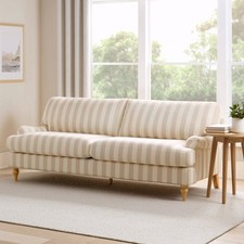 Dusk Hampshire Natural Stripe Textured Weave 3 Seater Sofa RRP £629