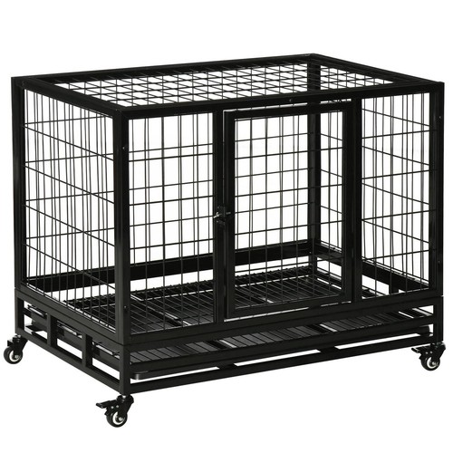 Pawhut metal kennel cage - pawhut,