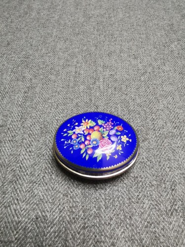 Vintage pill box floral blue - vintage,