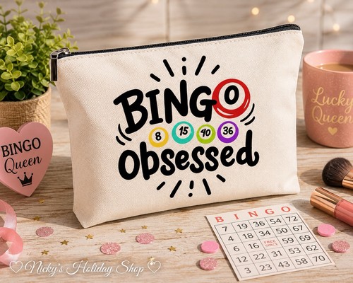 Bingo obsessed zip - bingo, bag