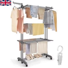 4 Tier Foldable Clothes Airer Rack Indoor Outdoor Dryer Laundry Dry Rail Hanger