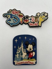 2x Disney Theme Parks Rubber Fridge Magnets Souvenirs