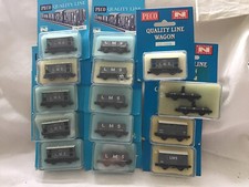 PECO N GAUGE LOT OF 14x VARIOUS LMS GREY WAGONS