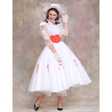 Cosplay Mary Poppins Fairy Mary Princess Dress Hat Halloween Masquerade Suits