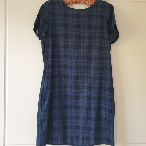 Ladies blue check - blue, dress