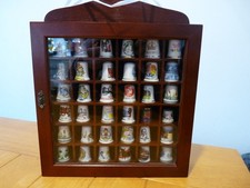 Wooden thimble display case