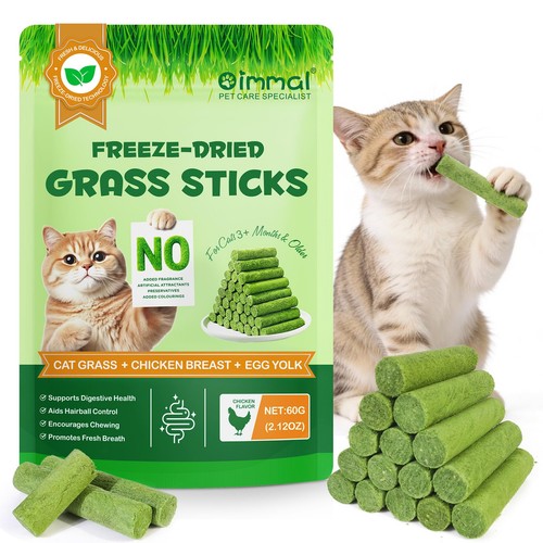 Cat grass sticks 60g freeze - cat,