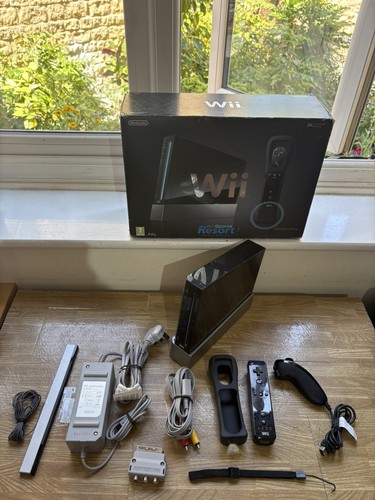 Nintendo wii black console - black,