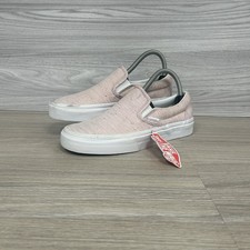 Vans Slip On Shoes Speckle Jersey Trainers Size 5 Pink Rose White Shoes New