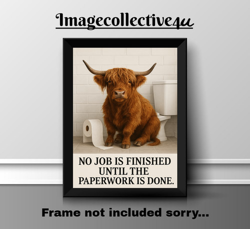 Highland cow bathroom quote - highland,
