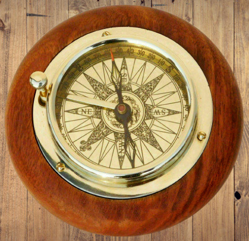 Brass nautical compass - brass,