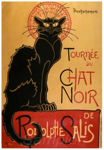 Vintage tournee chat noir - vintage,