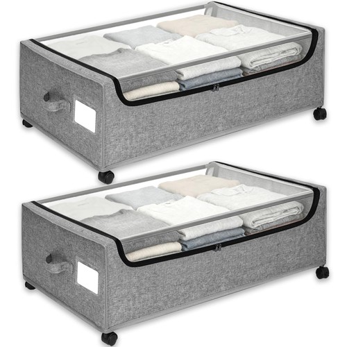 Under bed storage with - bed, wheels