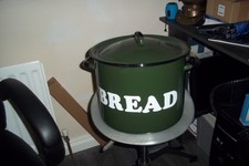 vintage enamel bread bin