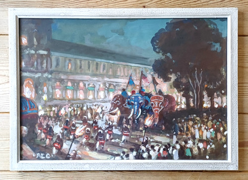 Gouache painting sri lankan - of,