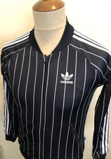 RETRO ADIDAS TRACKSUIT TOP SIZE LADIES 6 NAVY BLUE