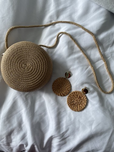 Raffia straw round - raffia,