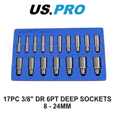 US PRO 17pc 3/8 Dr Metric Deep