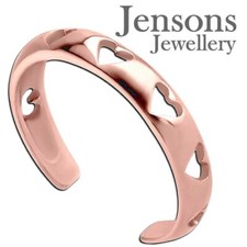 Toe Ring Adjustable Steel Rose Gold Plated Womens Heart Band 316L Toe Ring
