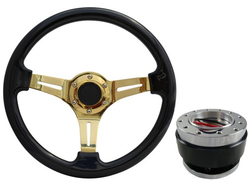 Black gold steering - gold,