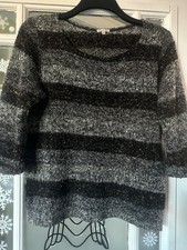 Black, Grey & Slight Fleck Of Colour Warm Fluffy Jumper River Island Size 16