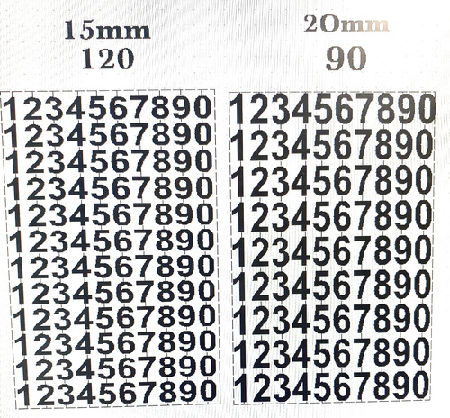 Sticky vinyl numbers sets 20mm - sets,