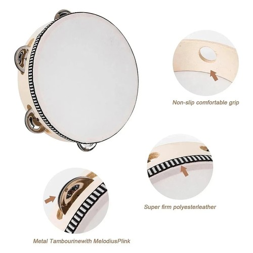 6inch handheld tambourine - 6inch,
