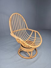 Vintage 1970s Cane Rocking Swivel Chair Retro  EB10203 VBER