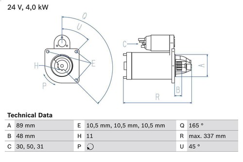 Starter for bosch 986 020 - 0,