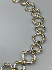 NAPIER Chain Link Necklace Silver & Gold Tone Signed Retro Costume Jewellery