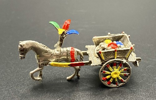 Vtg 800 silver - silver, enamel