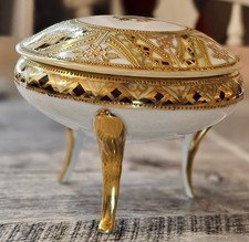 Antique Nippon Powder Dish – Hand Painted Moriage Porcelain with Gilt