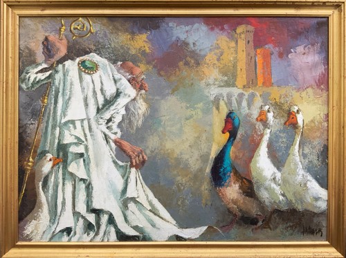 Original vintage oil painting - vintage,
