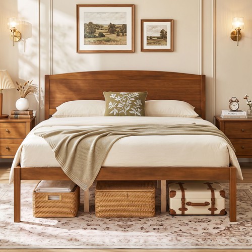 Queen size wooden platform bed - queen,