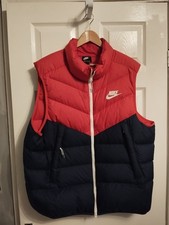 NIKE GILET PUFFA MENS BODY WARMER,XXL,26.5"PTP,RED/BLUE, IMMACULATE