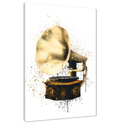 Vintage gramaphone canvas - gramaphone, art
