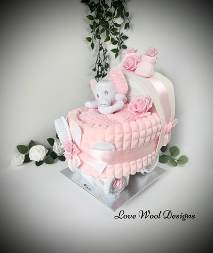 Nappy cake pram baby - cake,