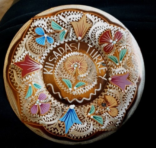 Copper turkish wall plate - copper,