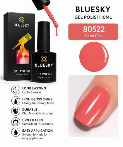 Bluesky gel polish 10ml - bluesky, coral