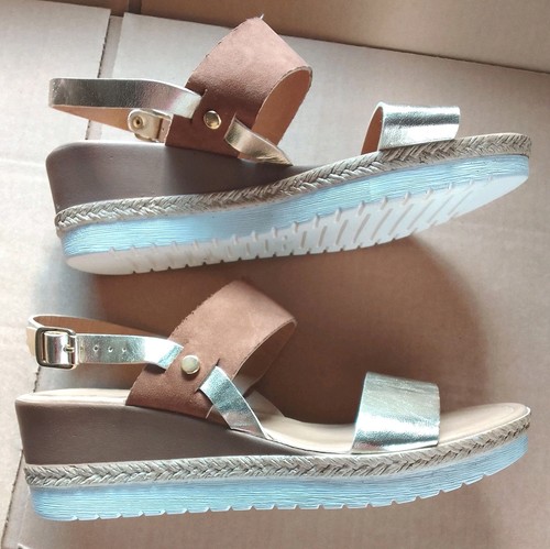 Size tan gold sandals - tu, 6
