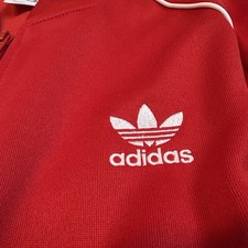 Adidas Mens Track Jacket Red Trefoil Originals SST Top Sport Gym Large
