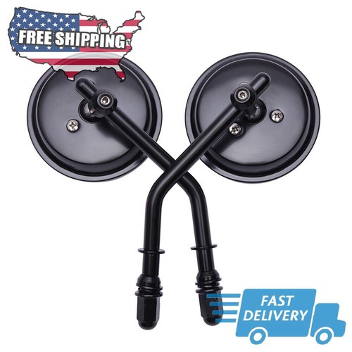 Black round motorcycle mirrors - motorcycle,